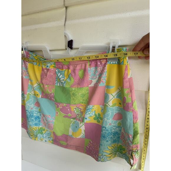Lily Pulitzer Swim Skirt Cover Up Patchwork Floral Women’s Size Large Summer - Picture 9 of 9
